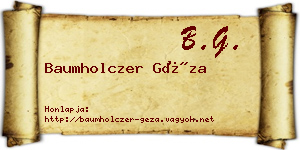Baumholczer Géza névjegykártya