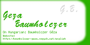 geza baumholczer business card