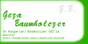 geza baumholczer business card
